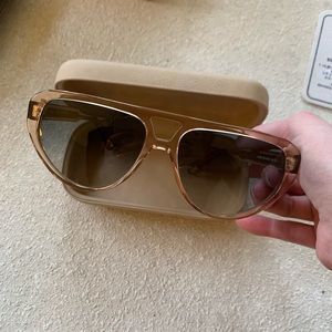 Chloe Peach Pink Aviator Sunglasses